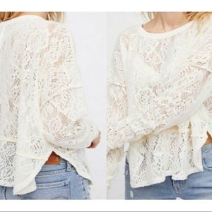 Free People Off-White Lace Top - Size XS